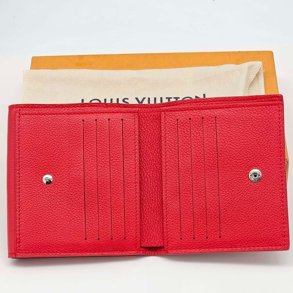 Authentic Louis Vuitton Lockme Wallet Red Leather | LV Compact Wallet - Picture 11 of 15